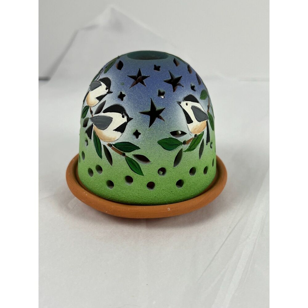 StarryLights Studio Chickadee Terracotta Luminary Candle Holder Beth Berggren - Picture 2 of 9